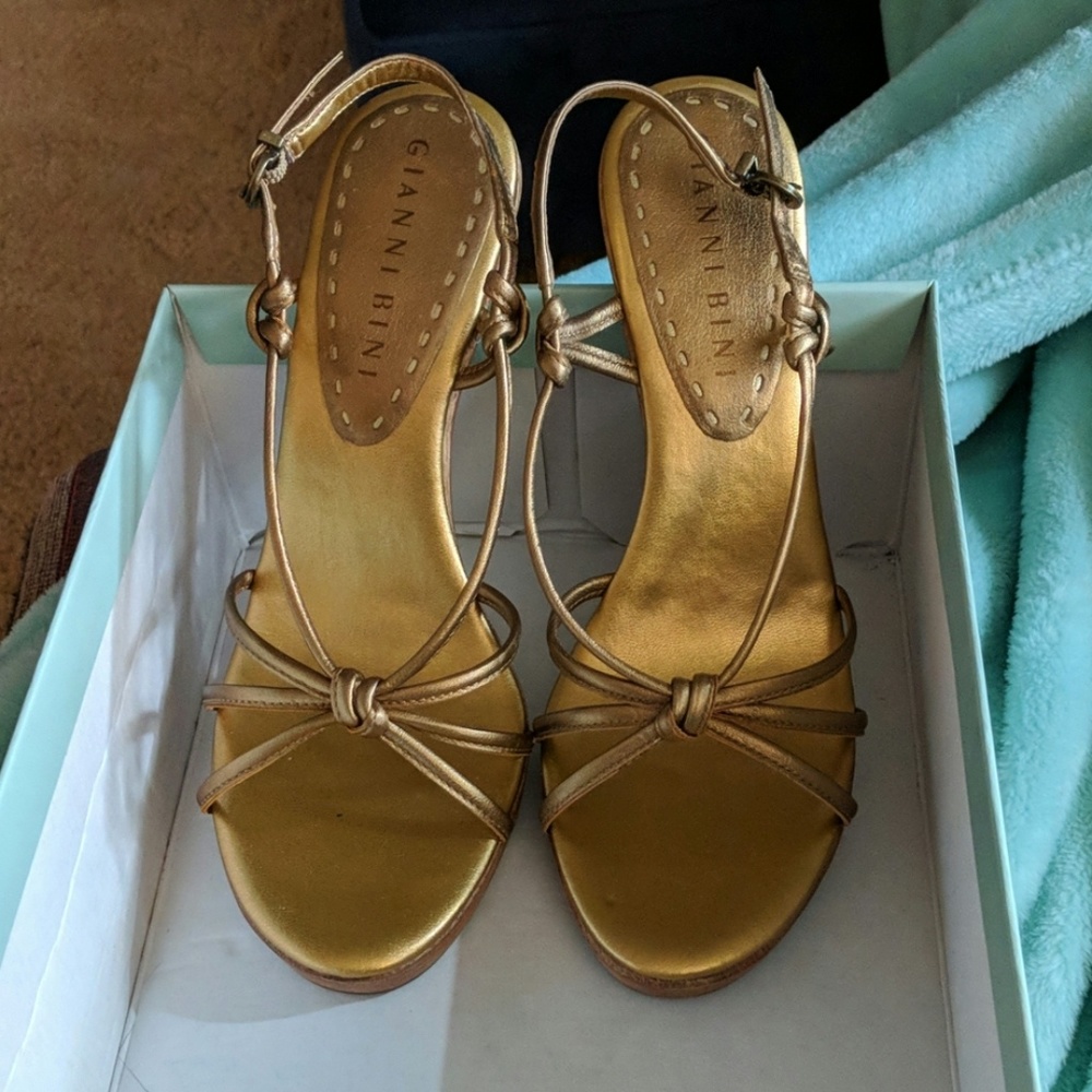 Bronze high heels